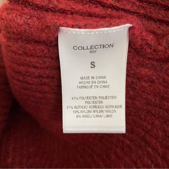 FAVORITE DAUGHTER The Oma Wool-blend Mock Neck Sweater In Red - Picture 5 of 6